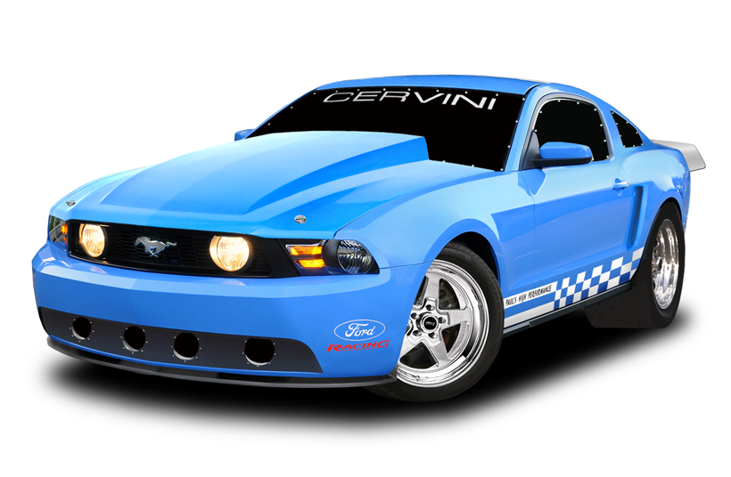 Cervinis Fiberglass 4 Inch Cowl Hood 2010-12 Ford Mustang